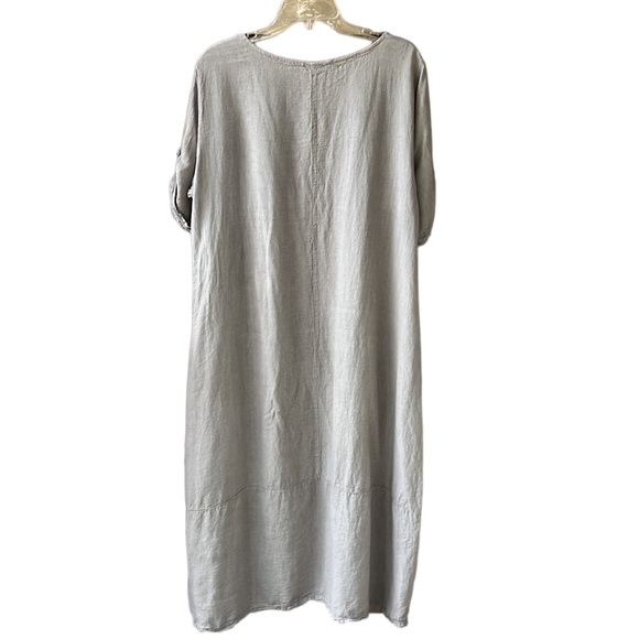 Contessa Teresa Natural Linen Midi to Maxi Dress XL Boho Lagenlook style. - Picture 6 of 9
